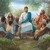Men, women, and children gather around Jesus and listen to him