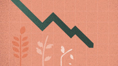 Graphique représentant une chute de croissance dans la production de céréales.