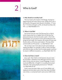 Lesson 2 in the brochure Good News From God!