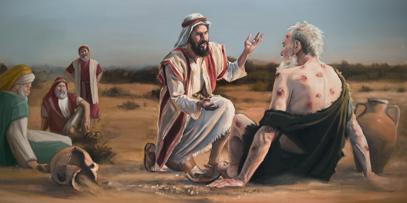 Ο Ελιού μιλάει στον Ιώβ ενώ ο Ελιφάς, ο Βιλδάδ και ο Σωφάρ παρατηρούν