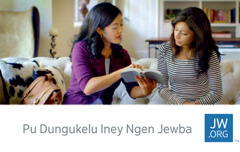 Kiñe tarjeta ñi doy kimal jw.org pengeli Dungukelu Iney Ngen Jewba papeltumekefiel Biblia kiñe che