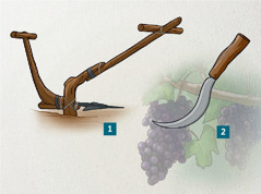 A plowshare and a pruning shear