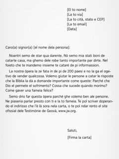 Un esémpio de carta