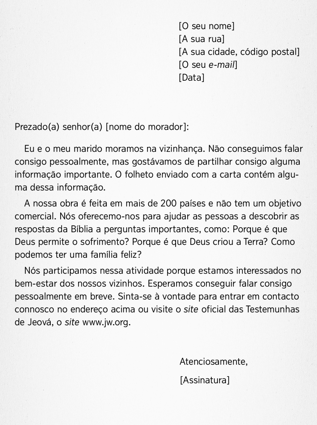 Como Escrever Uma Carta Formal Em Portugues Exemplo 1188
