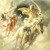 Jesus rides a white horse and has a bow in his hand; he is followed by a fiery-colored horse, a black horse, and a pale horse