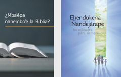 Lívro “¿Mbaʼépa ñanemboʼe la Biblia?” ha folleto “Ehendúkena Ñandejárape ha reikovéta pára siempre”