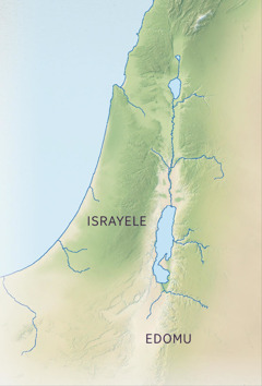 Mapa wa tiko dzra xidumbiso, lani ku kombisiwaka muganga wa nkunxe lowu noniki wa Israyele, ku hambana ni muganga lowu womiki wa Edomu.