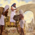 Jozef je správcom potravín v Egypte. Muži k nemu prinášajú vrecia s obilím.