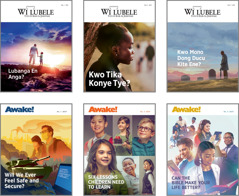 Cal: Pwony ma kinyamogi i ‘Wi Lubele’ ki ‘Awake!’ me 2019. 1. ‘Lubanga En Anga?’ 2. ‘Kwo Tika Konye Tye?’ 3. ‘Kwo Mono Dong Ducu Kite Ene?’ 4. ‘Will We Ever Feel Safe and Secure?’ 5. ‘Six Lessons Children Need to Learn.’ 6. ‘Can the Bible Make Your Life Better?’