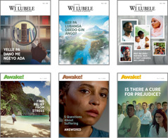 Cal: Pwony ma kinyamogi i ‘Wi Lubele’ ki ‘Awake!’ me 2020. 1. ‘Yelle pa Dano me Ngeyo Ada.’ 2. ‘Ker pa Lubanga Obedo Gin Ango?’ 3. ‘Mot ma Birii Matwal Mua ki Bot Lubanga ma Lamar.’ 4. ‘Find Relief From Stress.’ 5. ‘5 Questions About Suffering Answered.’ 6. ‘Is There a Cure for Prejudice?’