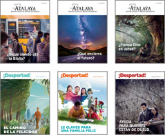 E jupuq wachbʼal re ri revista La Atalaya y ¡Despertad! 2018 che rukʼam temas de portada: 1. ¿Sigue siendo útil la Biblia? 2. ¿Qué encierra el futuro? 3. ¿Piensa Dios en usted? 4. El camino de la felicidad. 5. 12 claves para una familia feliz. 6. Ayuda para quienes están de duelo.