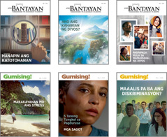 Collage: Mga paksa sa pabalat ng ‘Bantayan’ at ‘Gumising!’ para sa 2020. 1. ‘Hanapin ang Katotohanan.’ 2. ‘Ano ang Kaharian ng Diyos?’ 3. ‘Pagpapala Mula sa Mapagmahal na Diyos.’ 4. ‘Makakayanan Mo ang Stress.’ 5. ‘5 Tanong Tungkol sa Pagdurusa—Mga Sagot.’ 6. ‘Maaalis Pa Ba ang Diskriminasyon?’