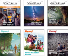 Resimler: 2018 ‘Gözcü Kulesi’ ve ‘Uyanış!’ dergilerinin kapak konuları. 1. ‘Kutsal Kitap Hâlâ Yararlı mı?’ 2. ‘Gelecekte Sizi Neler Bekliyor?’ 3. ‘Tanrı Çektiğiniz Sıkıntıları Görüyor mu?’ 4. ‘Mutluluğun Sırları.’ 5. ‘Mutlu Ailelerin 12 Sırrı.’ 6. ‘Yasta Olanlara Ne Yardım Edebilir?’