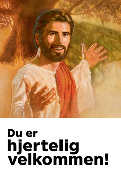 En invitasjon til høytiden til minne om Jesu død, med teksten ‘Du er hjertelig velkommen!’