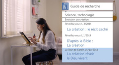 Image extraite de la vidéo « Pour éprouver de la joie à faire des disciples, acceptons l’aide de Jéhovah : Les outils de recherche ». Neeta se sert du « Guide de recherche » pour trouver des renseignements sur la création.