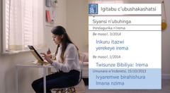 Ishusho yakuwe mw’ividewo ivuga ngo “Niwironkere umunezero wo guhindura abantu abigishwa: Niwemere Yehova agufashe​—Gukoresha ibikoresho vy’ubushakashatsi.” Neeta ariko arakoresha “Igitabu c’ubushakashatsi” mu kurondera amakuru ajanye n’irema.