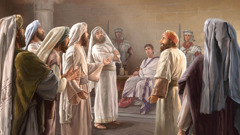 Religiöse Führer stellen eine Bitte an Pontius Pilatus.
