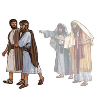 A member of the Jewish temple police arrests a man singled out by religious opposers.