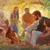 Jesús enseña a un grupo de niños junto con sus padres.
