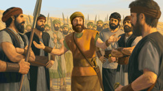 Gideão fala com com homens de Efraim armados.