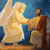 在客西馬尼園，一個天使握住耶穌的手，鼓勵他。