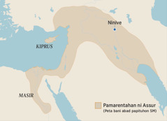 Sada peta na patuduhkon wilayah Pamarentahan Assur bani abad na papituhon SM. Bani peta ai dong Masir, pulau Kiprus, ampa Ninive.