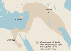 Mapë mä yaˈixy axtë mäbäät ojts yˈaneˈemy Asiria, naa jaa jëmëjt 670 mä kyajnëm myinyë Jesus. Kyëxëˈëgyë Egipto, isla diˈib Chipre etsë Nínive.