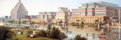 Reprezentare artistică a clădirilor și a monumentelor din anticul Ninive.