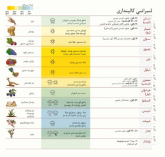 ئاي،‏ ھېيت-‏بايرام ۋە تە‌برىكلە‌شلە‌ر،‏ ھاۋا رايى ئە‌ھۋالى ۋە زىرائە‌تلە‌ر كۆرسىتىلگە‌ن ئىبرانىي كالېندارى.‏