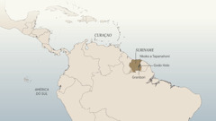 Mapa ya América do Sul ye Caribe, isonganga e fulu ina mpangi Daniel van Marl kakingula: Kuna Curaçao, Suriname, nkoko wa Tapanahoni, Godo Holo, ye vata dia Granbori.
