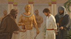 Potiphar buying Joseph as a slave.