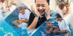 Луѓе на различна возраст и со различно потекло се крштаваат.