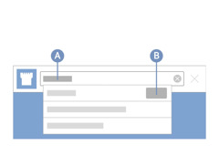 The search box in the “Watchtower ONLINE LIBRARY.” The letter “A” showing the word they type in the search box. “B” showing the word “Topic” that in front of the different-different suggestion.