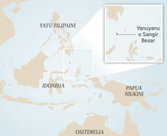 Na mape ni Idonisia kei na so na matanitu voleka. Na iyaloyalo lailai e vakaraitaka na yanuyanu lailai o Sangir Besar.