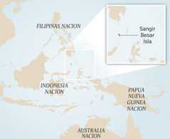 Indonesia nacionpa hinaspa muyuriqninpi nacionkunapa mapan. Taksa cuadrochapiñataqmi qawakuchkan Sangir Besar isla.