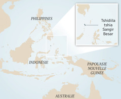 Karte ka ditunga dia Indonésie ne matunga adi madinyunguluke. Foto uleja katshiidila ka Sangir Besar.