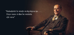 Nɔviŋutsu Frederick Franz. Eƒe numenya siawo dze le eƒe axadzi, “Kakaɖedzi le míaƒe mɔkpɔkpɔa ŋu. . . Enye nane si dze be míalala eƒe vava.”