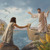 Jesús marxant de la regió dels gerasencs en vaixell mentre parla amb un home que està a la vora del llac que havia estat alliberat dels dimonis.