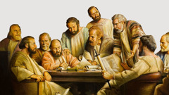 The apostles and the older men in Jerusalem meeting together.