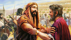 Ittai and King David happily conversing.