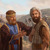 King David speaking to Zadok as David’s servants leave Jerusalem.