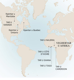 Mape u tesen ajiir a yange André lu shi er tom u Yehova yô: Manitoba man Ontario kua Quebec ken tar u Kanada; Cameroon man Côte d’Ivoire man Ghana kua Najeria man Togo ken veghertar u Afrika.