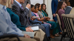 A brother partaking of the bread during the Lord’s Evening Meal.