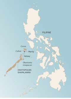 Okaalita koshitopolwa shaPalawan, shi li moFilipine, taka ulike omahala gamwe ngoka Angelito naanegumbo lye, ya li haya uvithile: Coron, Culion, Halsey, Marily, nosho wo okantuntu Linapacan.