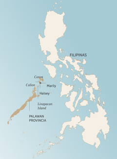 Filipinas nacionmanta Palawan provinciamanta juj mapa kashan. Chaypin rikukushan Coron, Culion, Halsey, Marily, Linapacan llaqtachakuna. Chay llaqtachakunapin hermanonchis Angelito familianpiwan Jehová Diosta servirqanku.