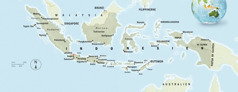 Et kort over Indonesien