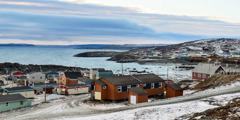 The Inuit village of Kangirsuk in Quebec, Canada