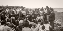 A meeting on the shore near Sokhumi, Georgia, in 1989