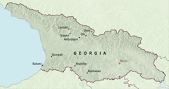 Un mapa de Georgia con los lugares adonde fueron destinados algunos precursores por cinco meses