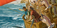 The Apostle Paul and Timothy in a boat